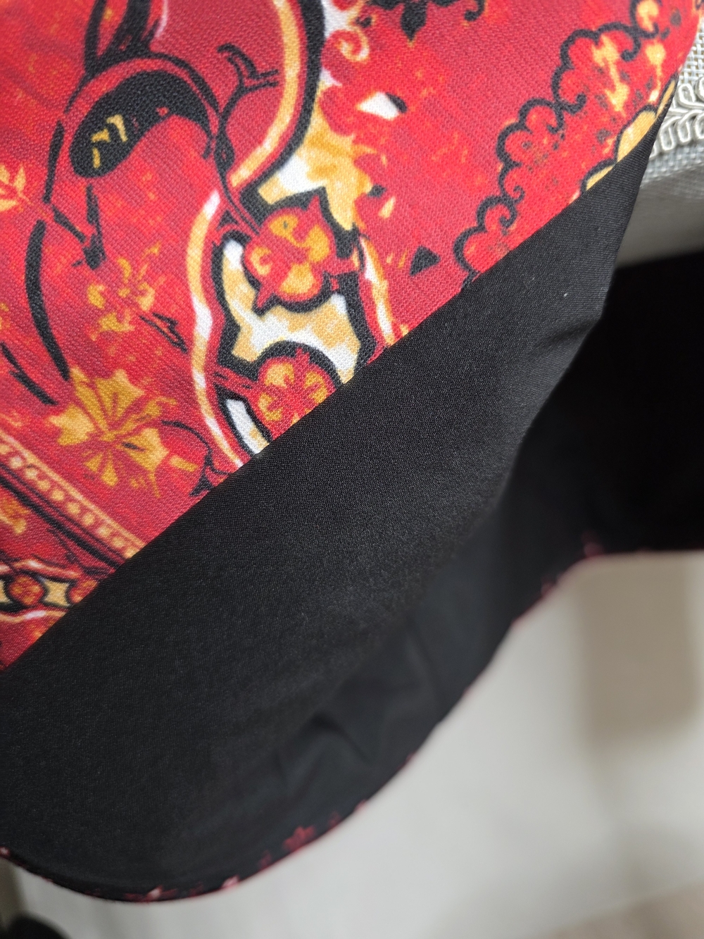 Chico's Red, Black & Gold Patterned Blazer Jacket - Picture 4 of 8